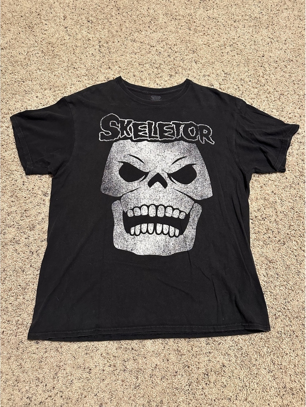 Skeletor Graphic Black T-Shirt Size Large